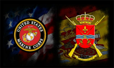 Trabajo conjunto del Regimiento de Infantería Ligera nº 45 y el United States Marine Corps.