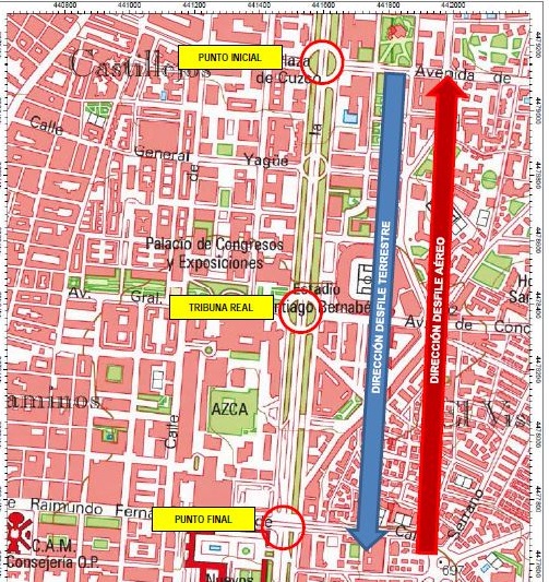Plano de la zona del desfile