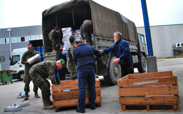 The Logistic Brigade donates 9,000 kg of supplies left over from Trident Juncture to the Food Bank in Zaragoza