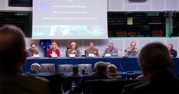 The lieutenant-general addresses the European Parliament