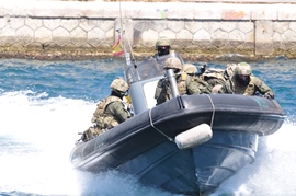 Rigid inflatable boats were used in the simulation