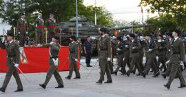 Desfile de la formación en la base "El Goloso" 