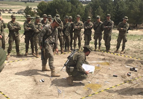 Preparing an exercise in a sandpit