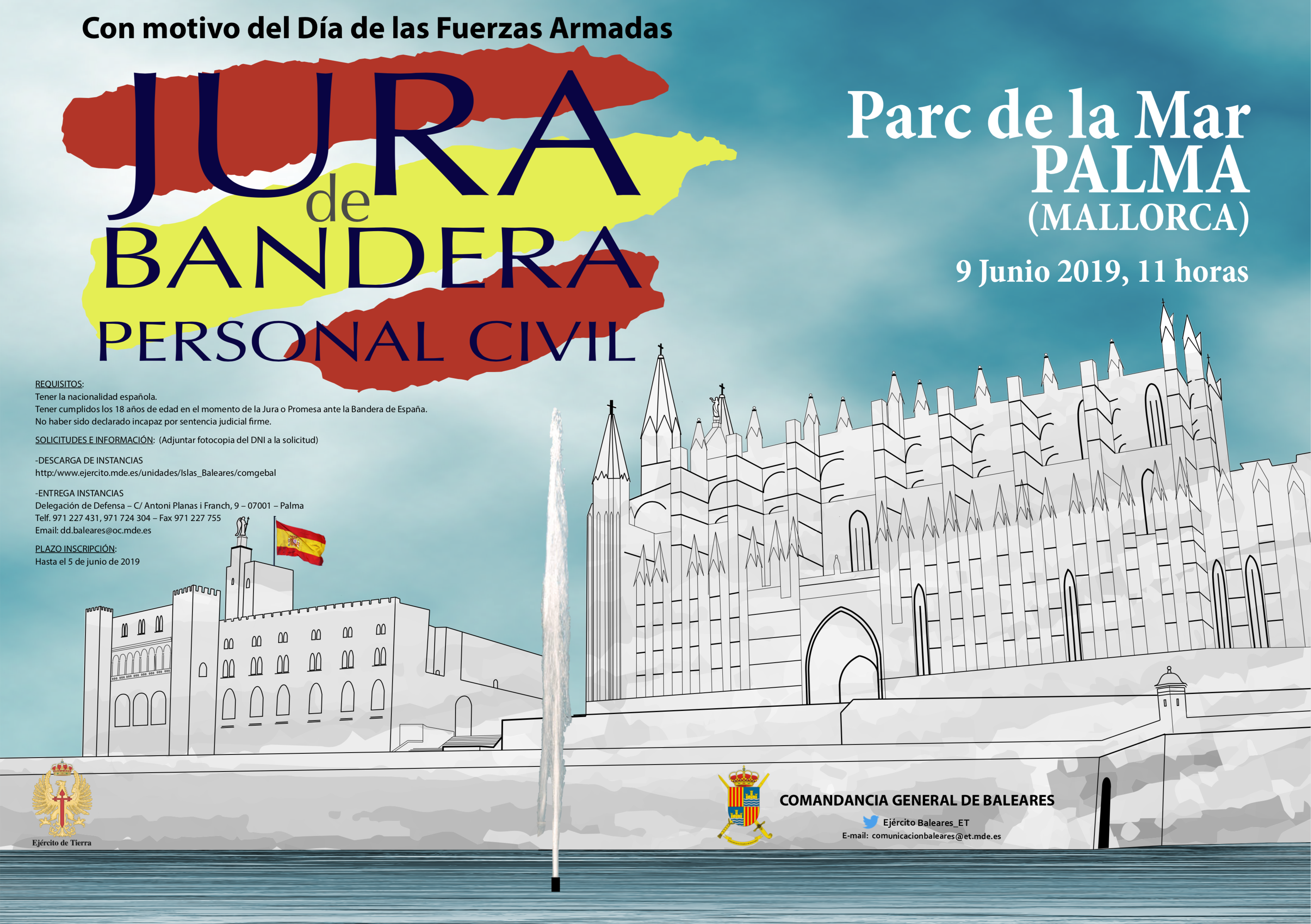 Jura de Bandera para personal Civil en el Parc de la Mar, Palma de Mallorca
