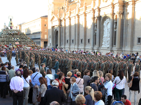 Formation in the Plaza del Pilar