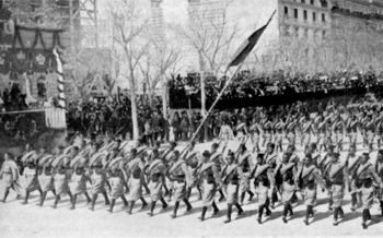 1913 "Regulares" Troops Parading along Castellana Avenue