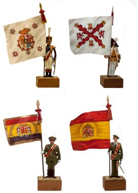 Miniaturas con la bandera rojigualda en el Museo