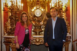 Iker y Carmen en su visita al Palacio
