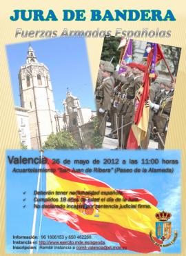 Cartel promocional de la jura de Bandera en Valencia
