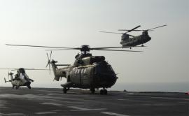 Tres helicópteros participaron en el ejercicio