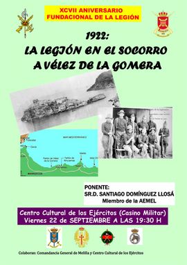 Cartel promocional de la conferencia en Melilla